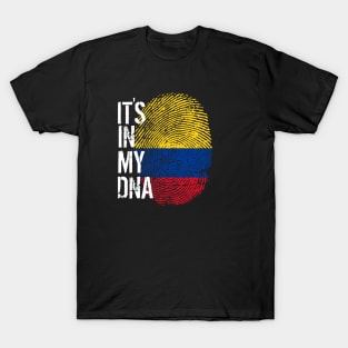 Colombia Flag Fingerprint My Story DNA Colombian T-Shirt